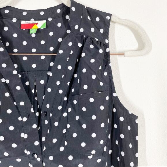 ModCloth Fervour Black and White Polka Dot Blouse Size‎ XS - Picture 3 of 4